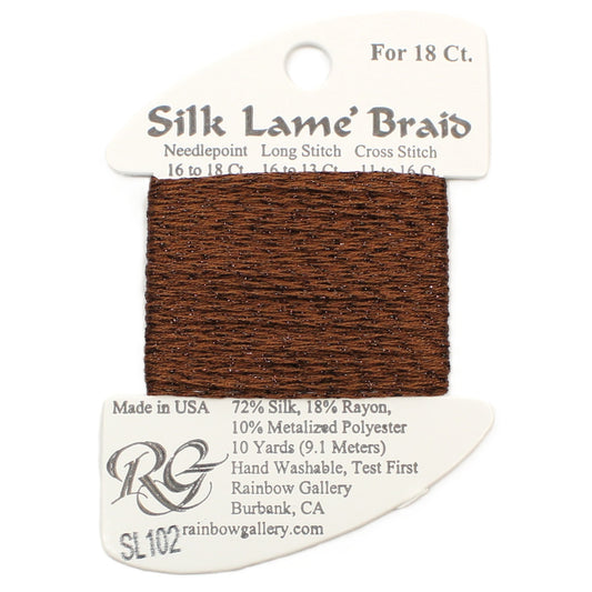 Silk Lame Braid SL102 Warm Brown