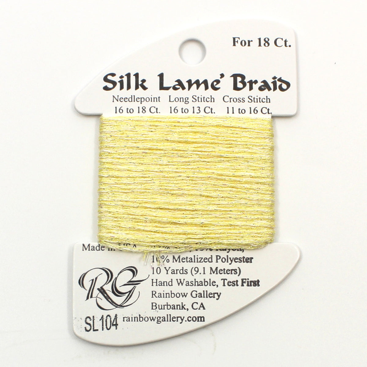 Silk Lame Braid SL104 Soft Yellow