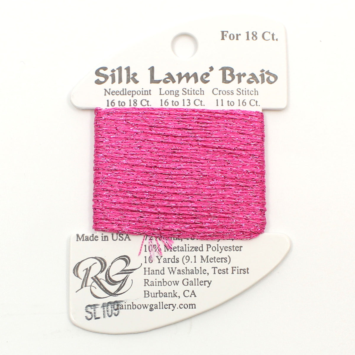 Silk Lame Braid SL109 Medium Raspberry