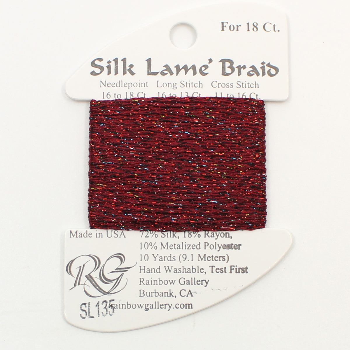 Silk Lame Braid SL135 Red Sparkle