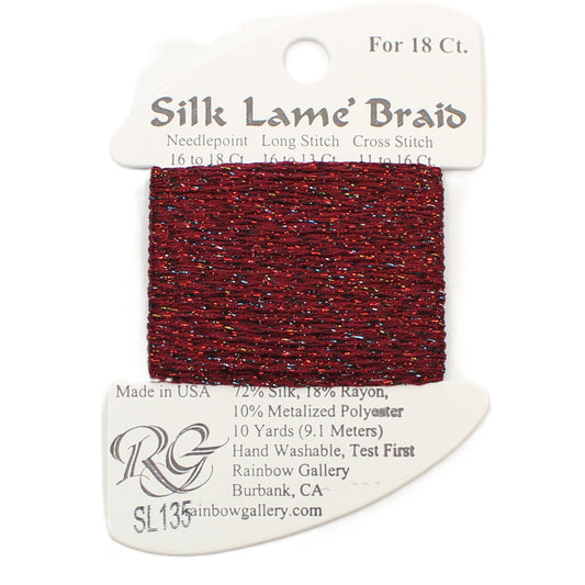 Silk Lame Braid SL135 Red Sparkle