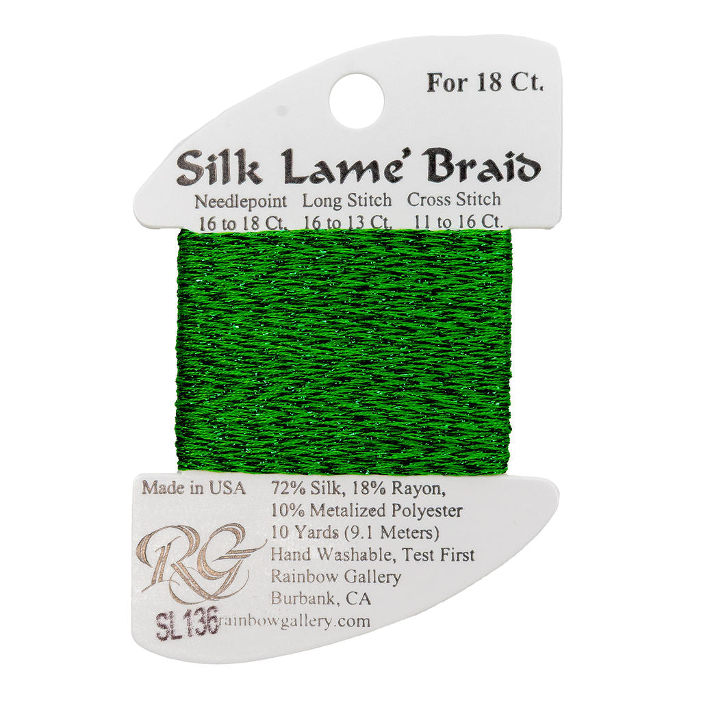 Silk Lame Braid SL136 Kelly Green