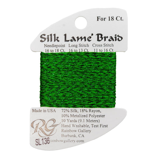 Silk Lame Braid SL136 Kelly Green