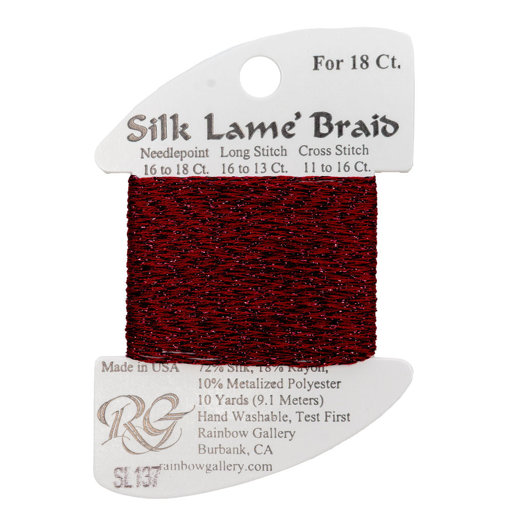 Silk Lame Braid SL137 Scarlet