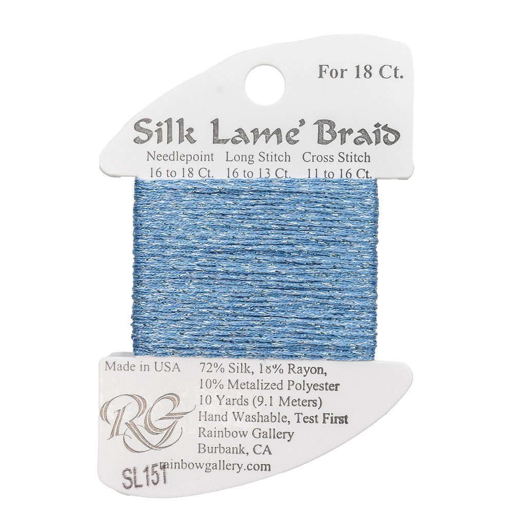 Silk Lame Braid SL151 Azure Blue
