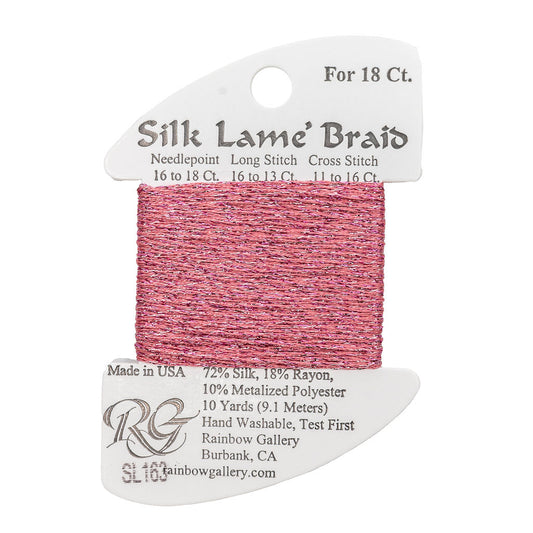 Silk Lame Braid SL163 Medium Rose