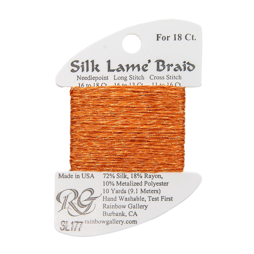 Silk Lame Braid SL177 Orange Pop