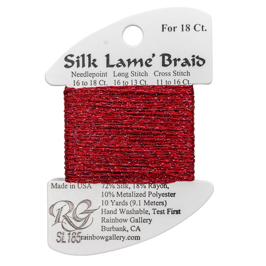 Silk Lame Braid SL185 Tango Red