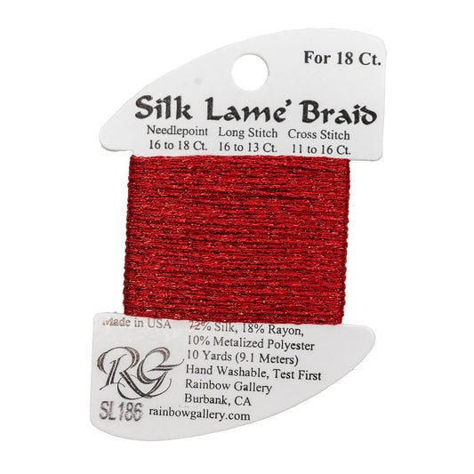 Silk Lame Braid SL186 Fiery Red