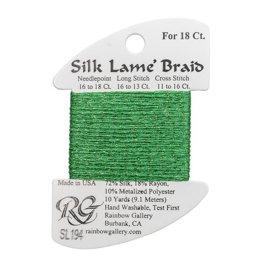 Silk Lame Braid SL194 Green Briar