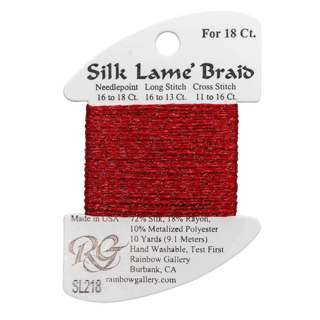 Silk Lame Braid SL218 Corvette Red