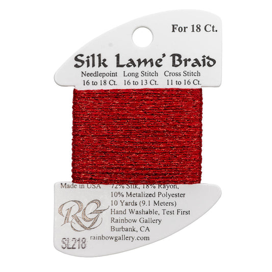 Silk Lame Braid SL218 Corvette Red