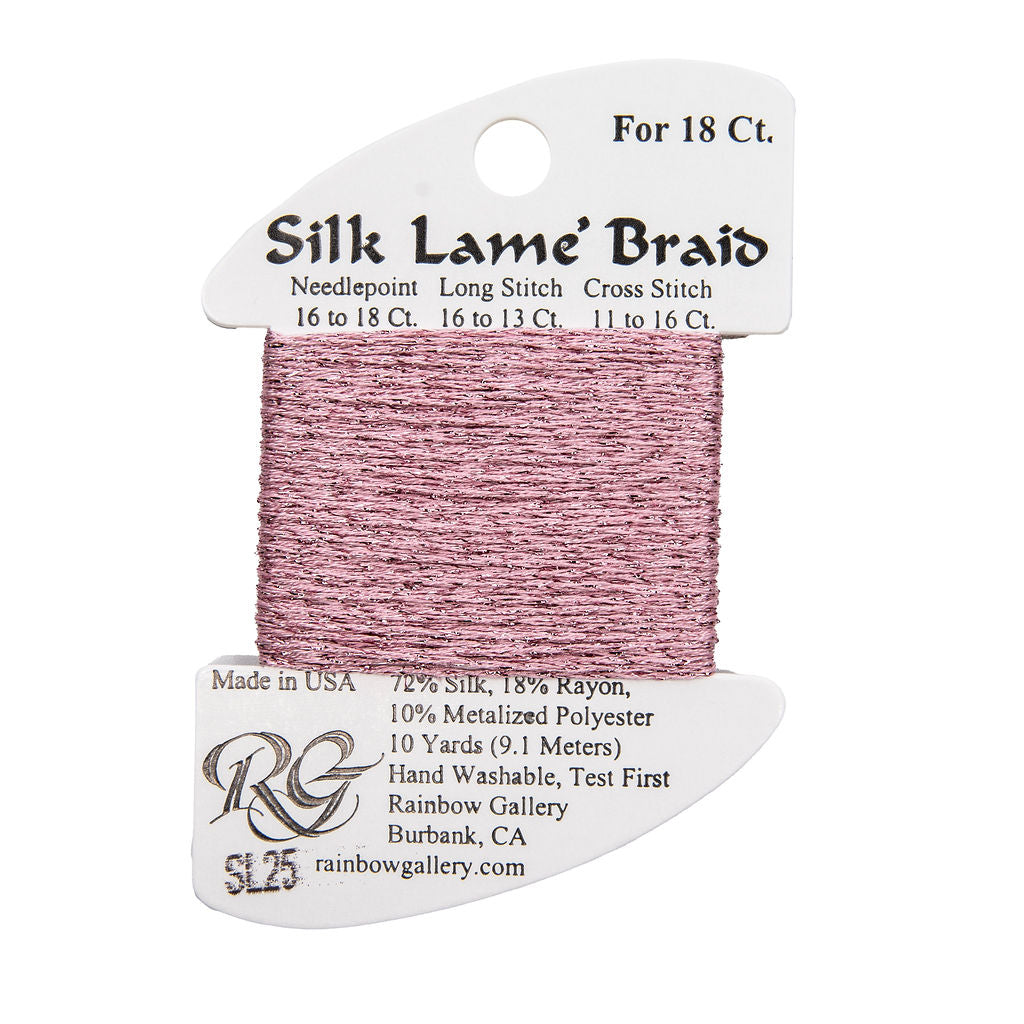 Silk Lame Braid SL25 Rose Pink