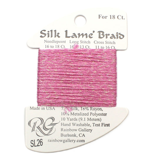 Silk Lame Braid SL26 Raspberry