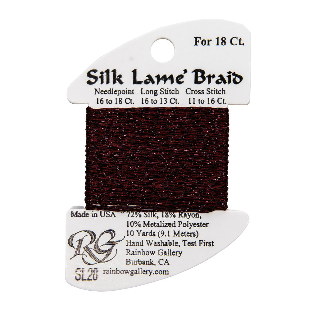 Silk Lame Braid SL28 Burgundy