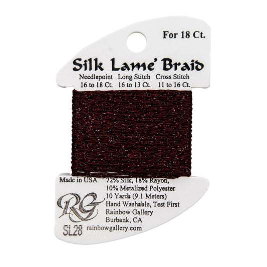 Silk Lame Braid SL28 Burgundy