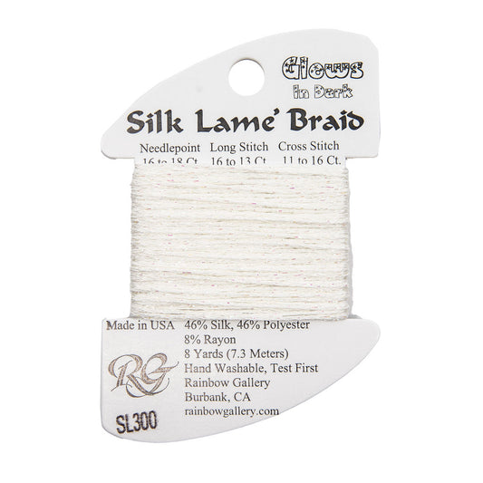Silk Lame Braid SL300 Glow in the Dark White
