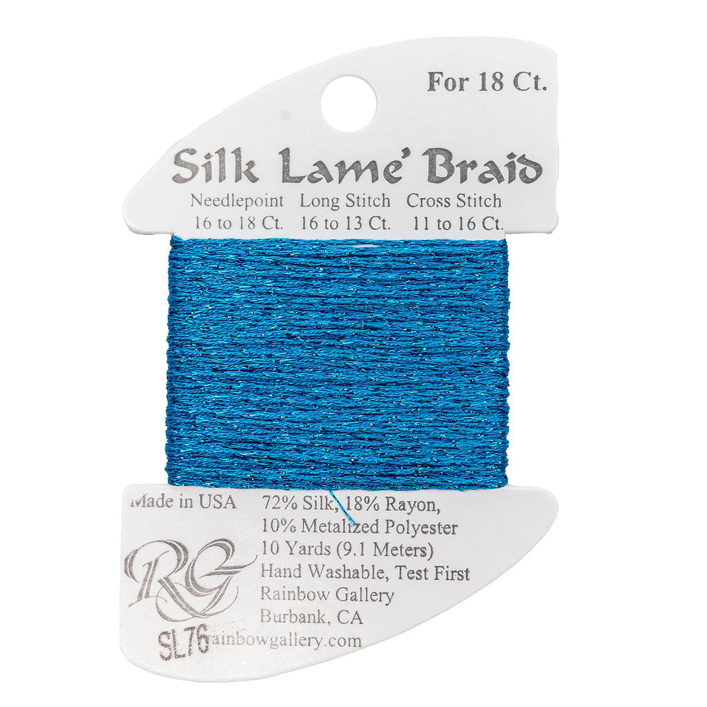 Silk Lame Braid SL76 Peacock Blue