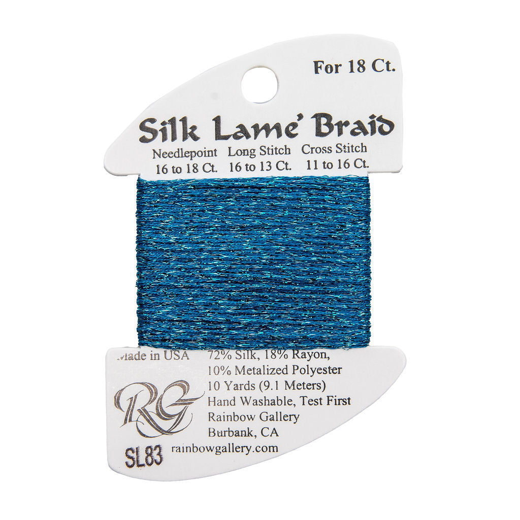 Silk Lame Braid SL83 Blue Turquoise