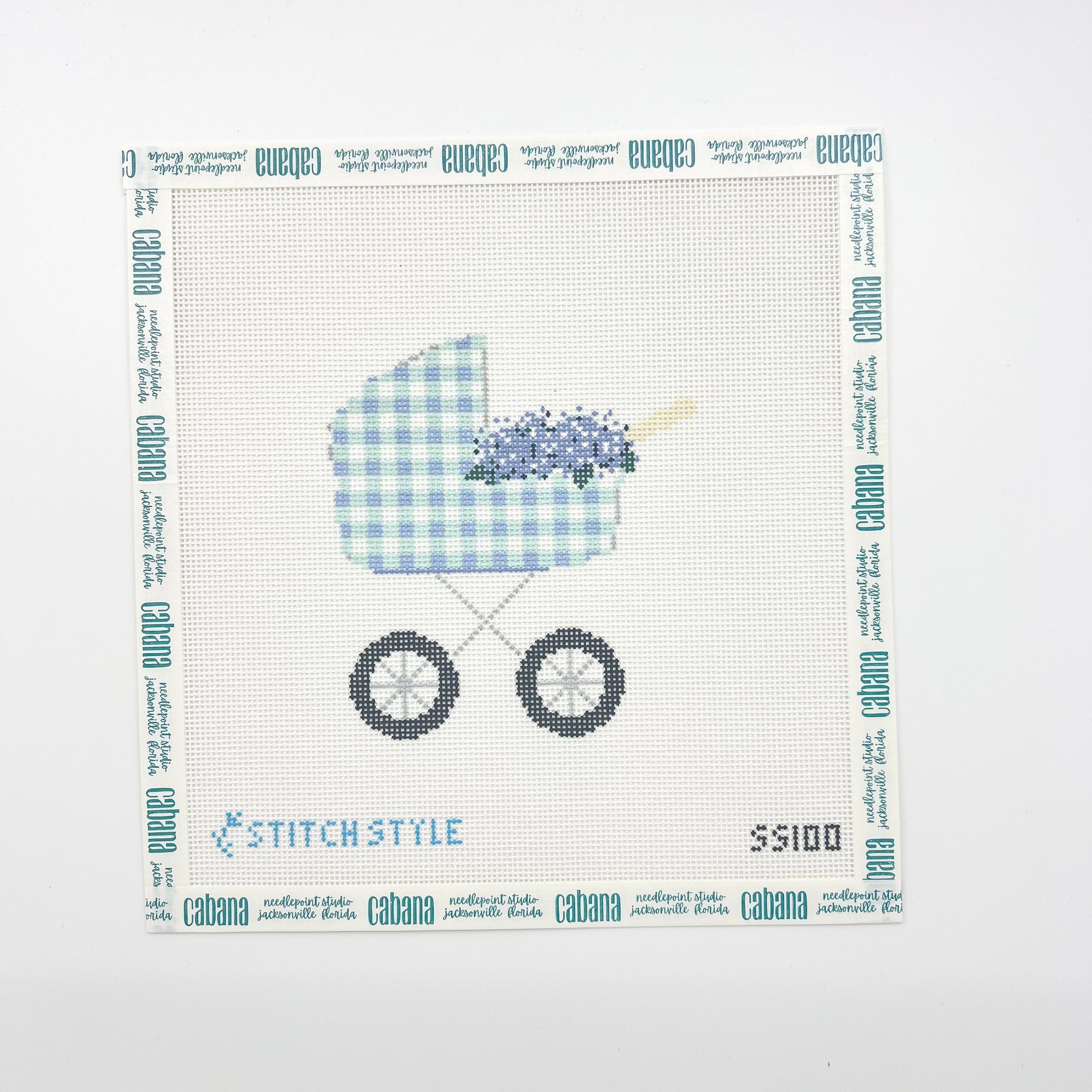 Baby Carriage - Blue Gingham