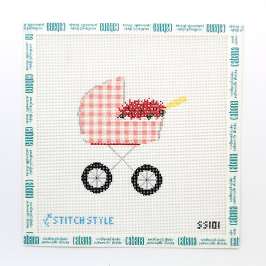 Baby Carriage - Pink Gingham