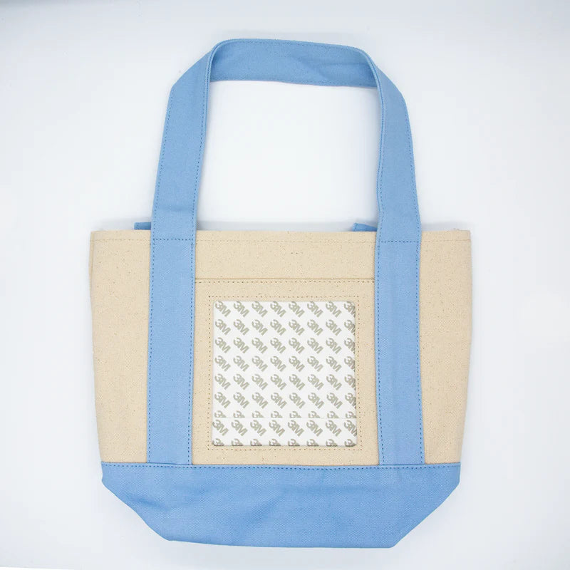 Small Self Finishing Tote Bag Light Blue
