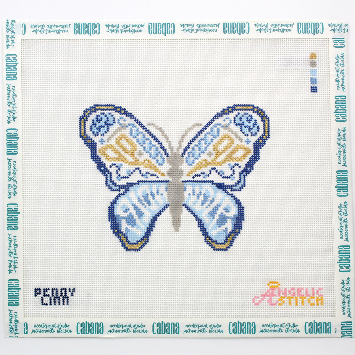 Needlepoint Butterfly - Chinoiserie