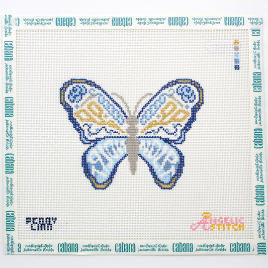 Needlepoint Butterfly - Chinoiserie