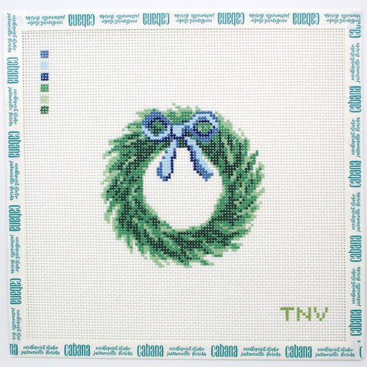 Blue Bow Christmas Wreath