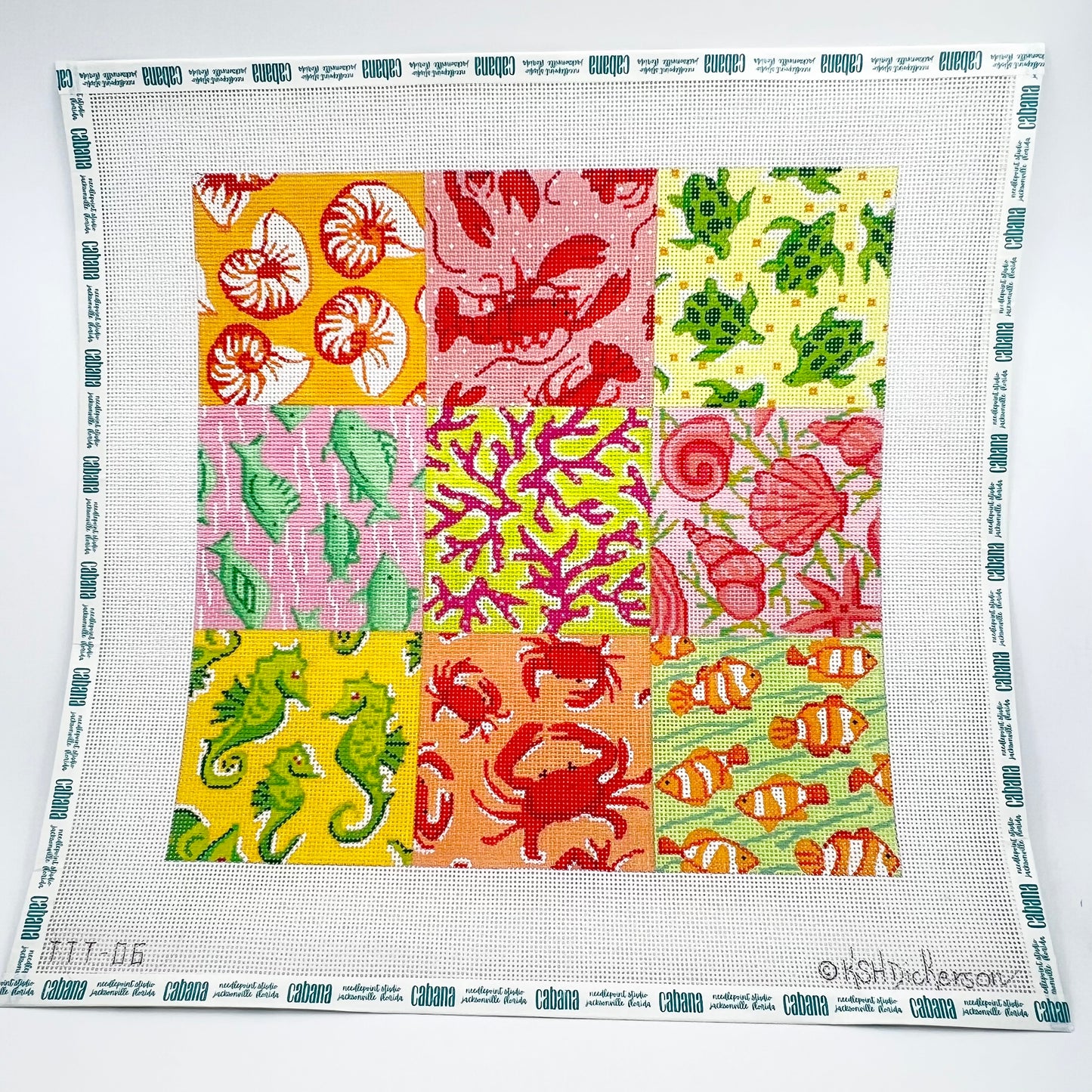 Seaside Patchwork Tic Tac Toe Board