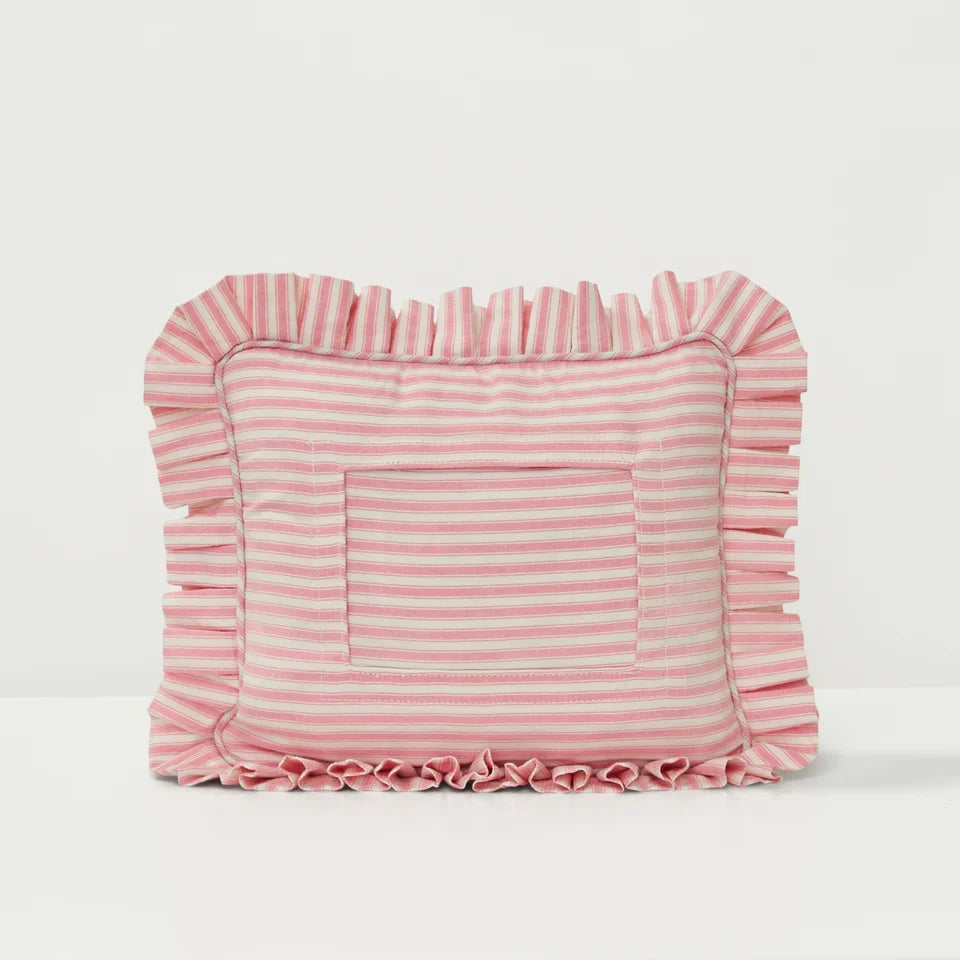 Swappable Self Finishing Pillow - Pink Double Stripe