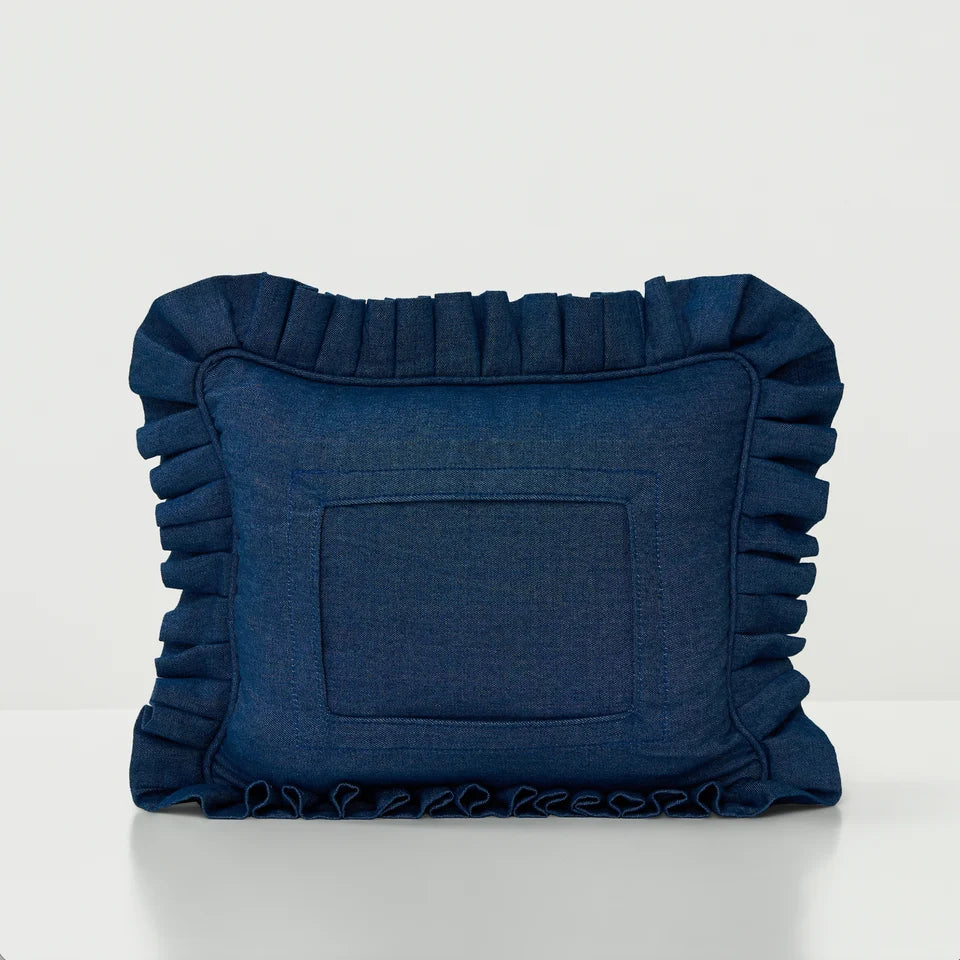 Swappable Self Finishing Pillow - Medium Wash Denim