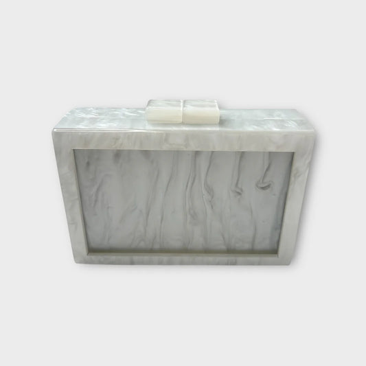 Self Finishing Acrylic Clutch - White
