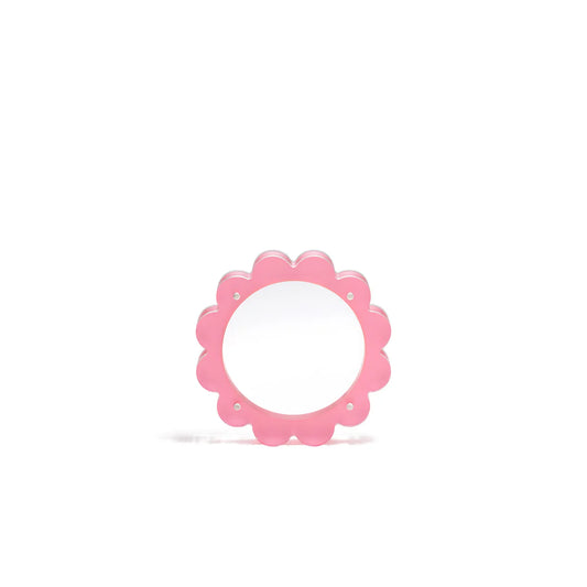 4" Circle Pink Scallop Acrylic Frame