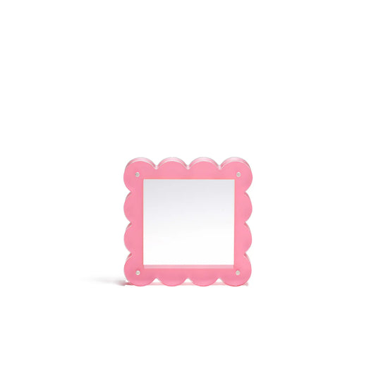 4" Square Pink Scallop Acrylic Frame