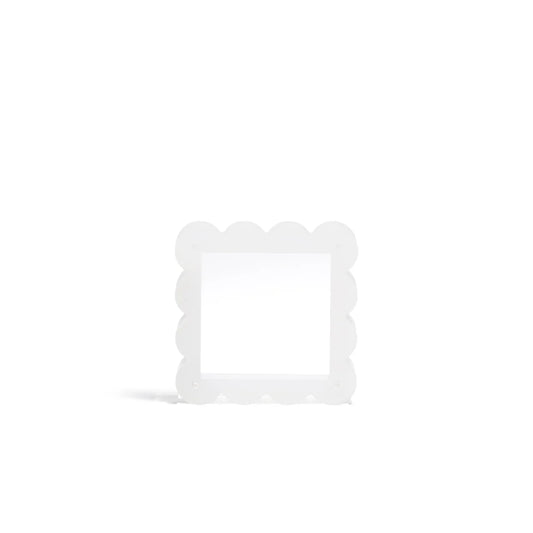 4" Square White Scallop Acrylic Frame